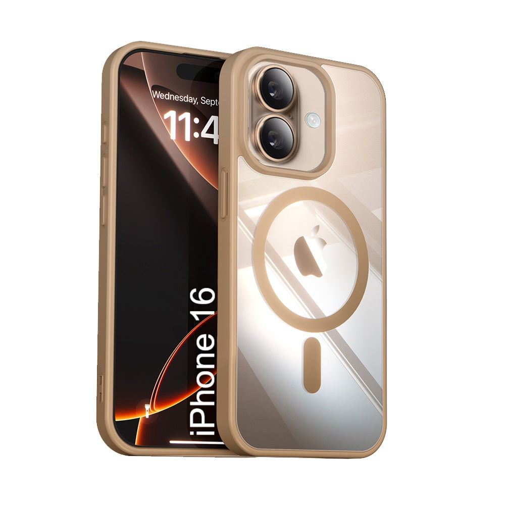 LuxuryKase Mag-Safe Compatible Transparent Back Case with Shockproof Bumper | Raised Camera Protection | Slim Fit Design | Wireless Charging Support For iPhone & Samsung Series