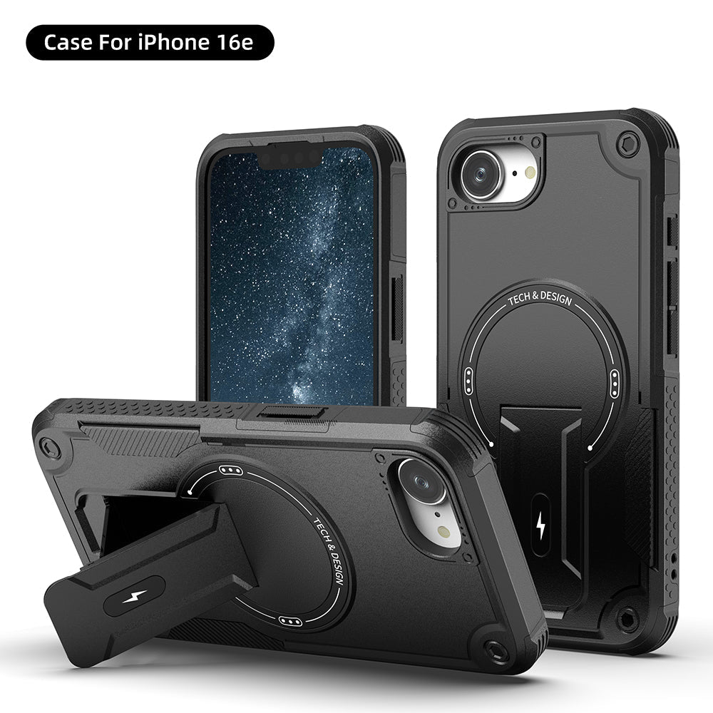US LITE Back Cover with Portable Kickstand | Mag-Safe Compatible Magnetic Case | Shockproof Military Grade Protection | Rugged Armor Design Phone Cover For iPhone & Samsung Series
