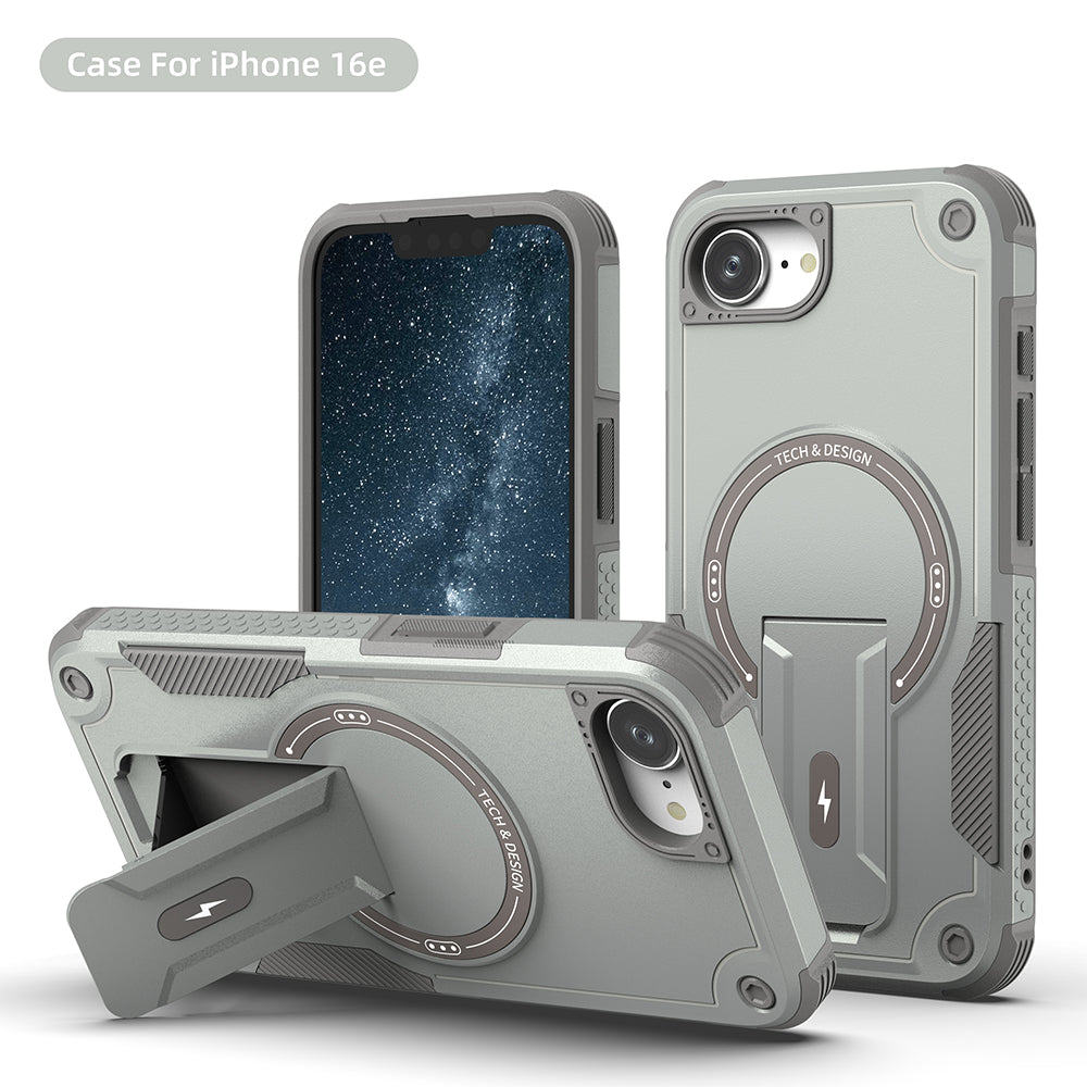 US LITE Back Cover with Portable Kickstand | Mag-Safe Compatible Magnetic Case | Shockproof Military Grade Protection | Rugged Armor Design Phone Cover For iPhone & Samsung Series