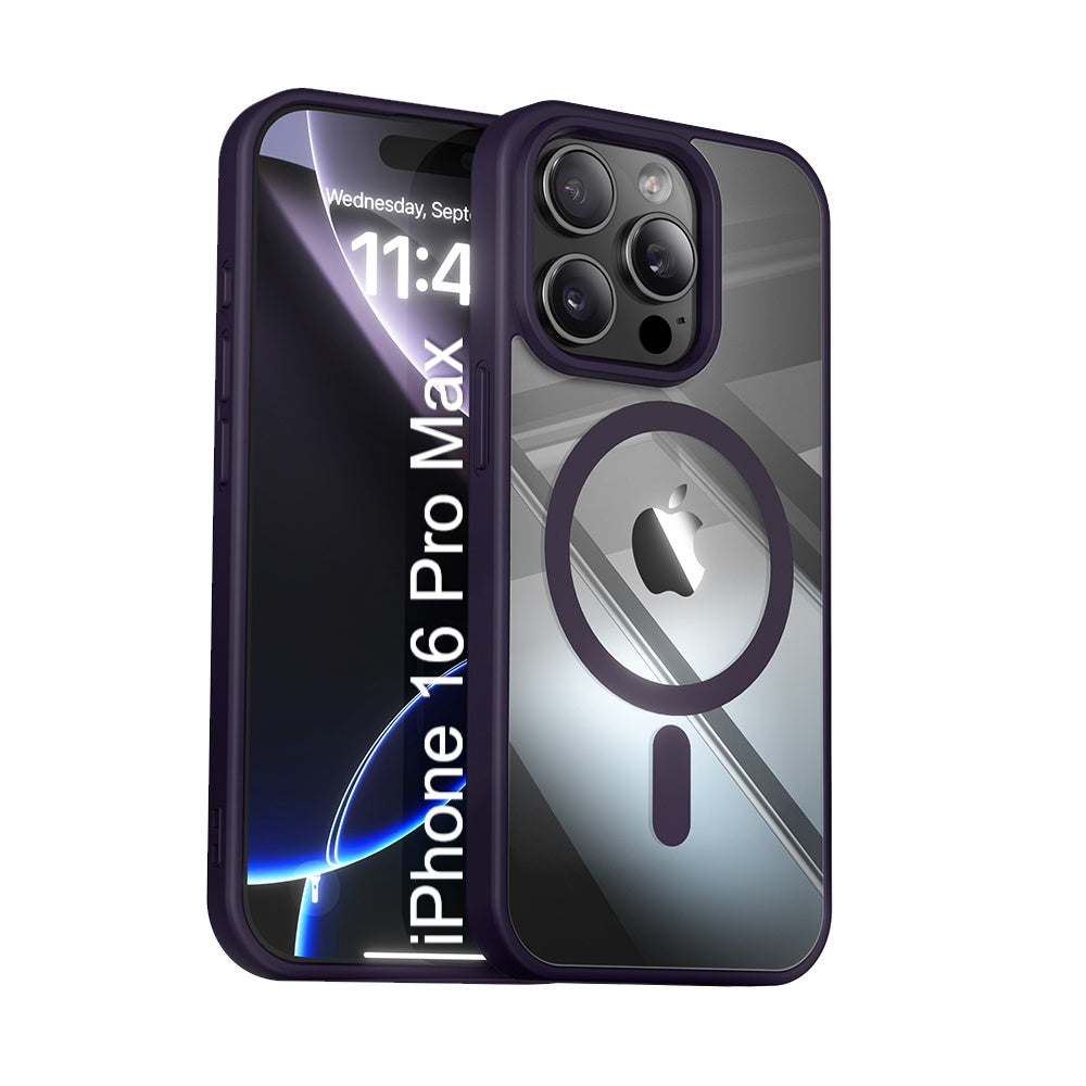 LuxuryKase Mag-Safe Compatible Transparent Back Case with Shockproof Bumper | Raised Camera Protection | Slim Fit Design | Wireless Charging Support For iPhone & Samsung Series