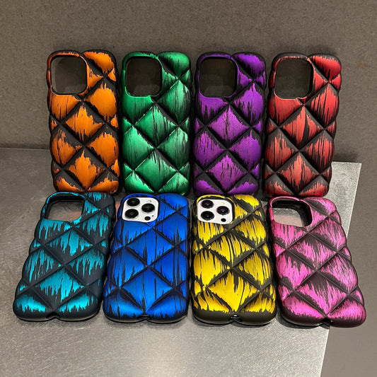 LuxuryKase LK139 Puffer Design Double Shaded Print Case For iPhone