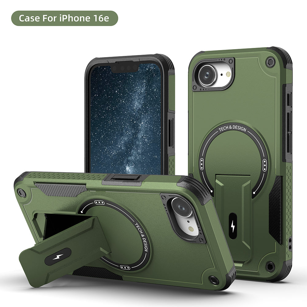 US LITE Back Cover with Portable Kickstand | Mag-Safe Compatible Magnetic Case | Shockproof Military Grade Protection | Rugged Armor Design Phone Cover For iPhone & Samsung Series