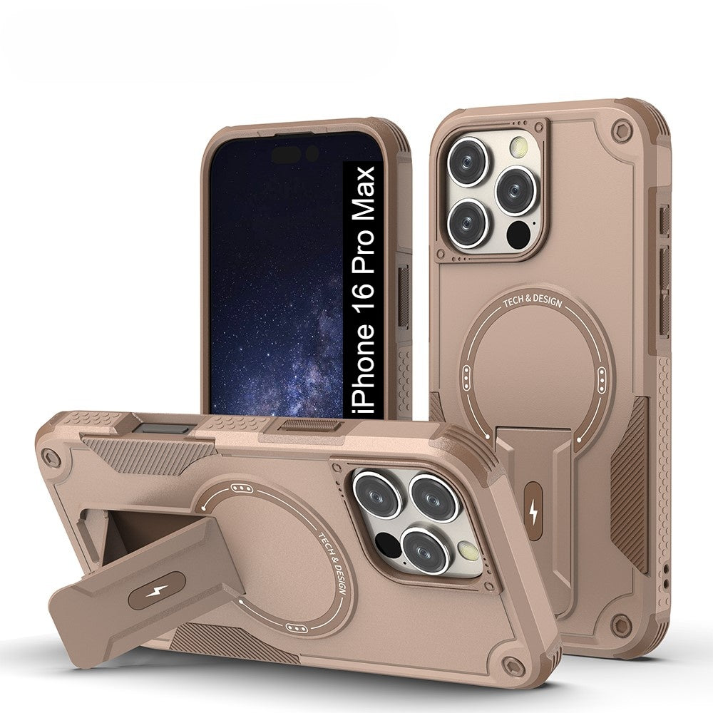 US LITE Back Cover with Portable Kickstand | Mag-Safe Compatible Magnetic Case | Shockproof Military Grade Protection | Rugged Armor Design Phone Cover For iPhone & Samsung Series