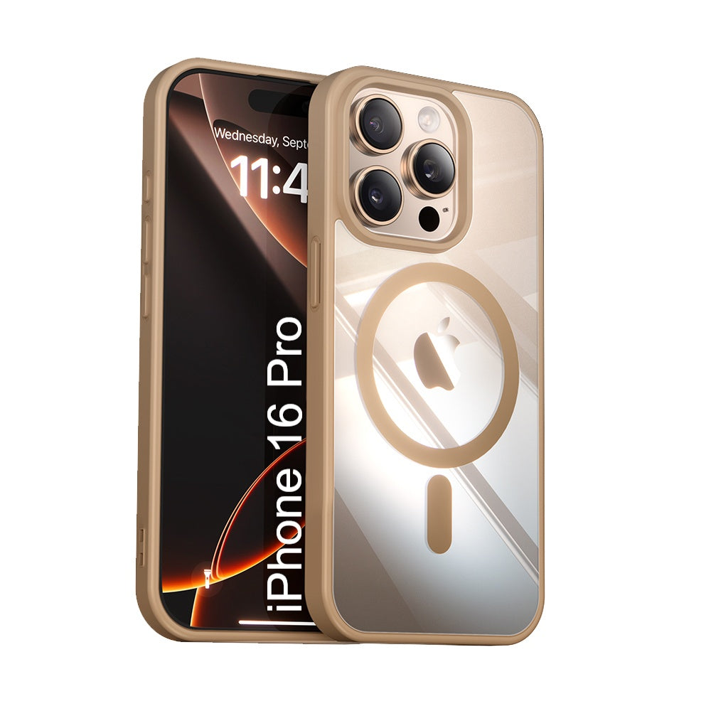 LuxuryKase Mag-Safe Compatible Transparent Back Case with Shockproof Bumper | Raised Camera Protection | Slim Fit Design | Wireless Charging Support For iPhone & Samsung Series
