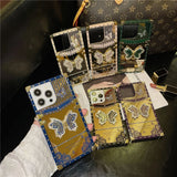 LuxuryKase LK162 Elegant Butterfly Stand Back Mirror Case Cover For iPhone
