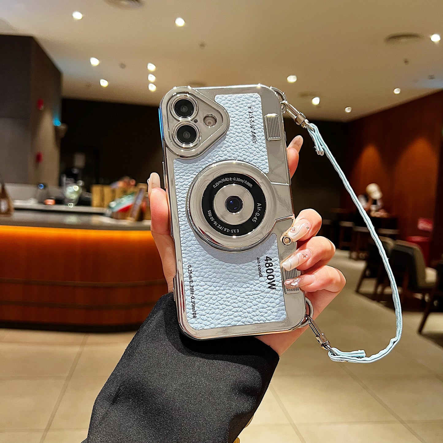 LuxuryKase LK106 3D Japan Korean Leather Pattern Protective Case With Hand Strap Case Cover for iPhone Series