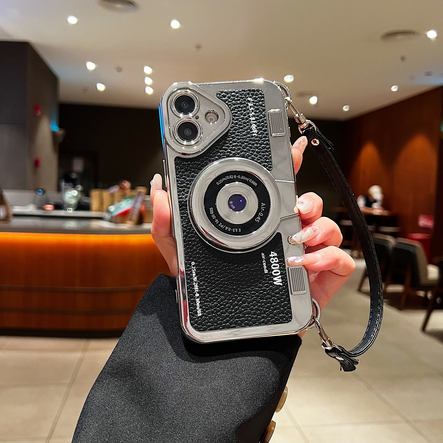 LuxuryKase LK106 3D Japan Korean Leather Pattern Protective Case With Hand Strap Case Cover for iPhone Series