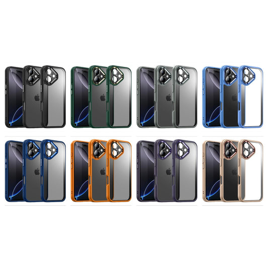 LuxuryKase Shockproof Transparent Back Cover Case | Anti-Scratch Hard PC Back | Soft TPU Bumper | Camera Protection | Slim Fit Design Case For iPhone 16 & 16 Plus