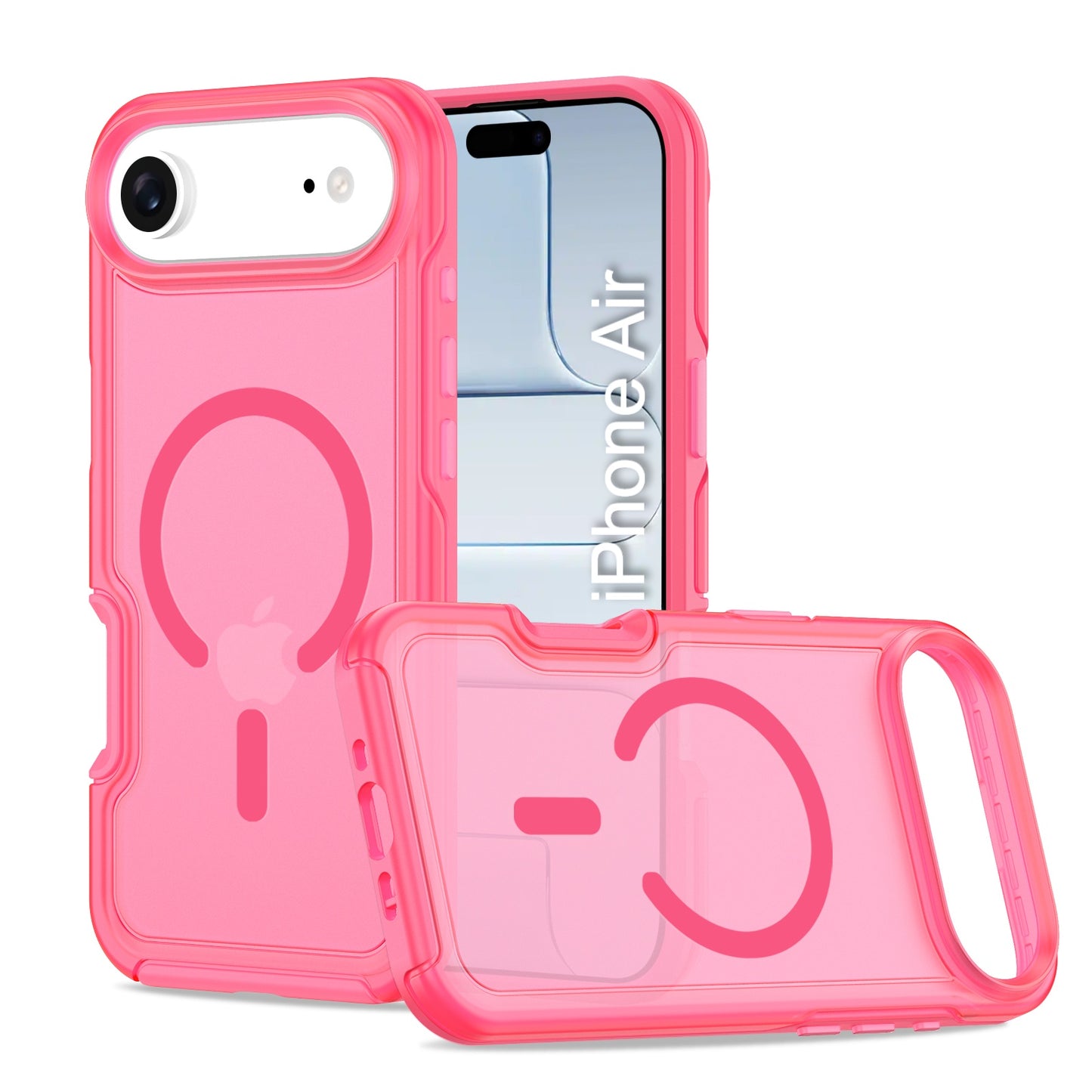 LuxuryKase Shockproof Transparent Matte Back Cover | Mag-Safe Compatible | Camera Protection | Soft TPU Edge | Anti-Yellowing For iPhone 16 & 17 Series