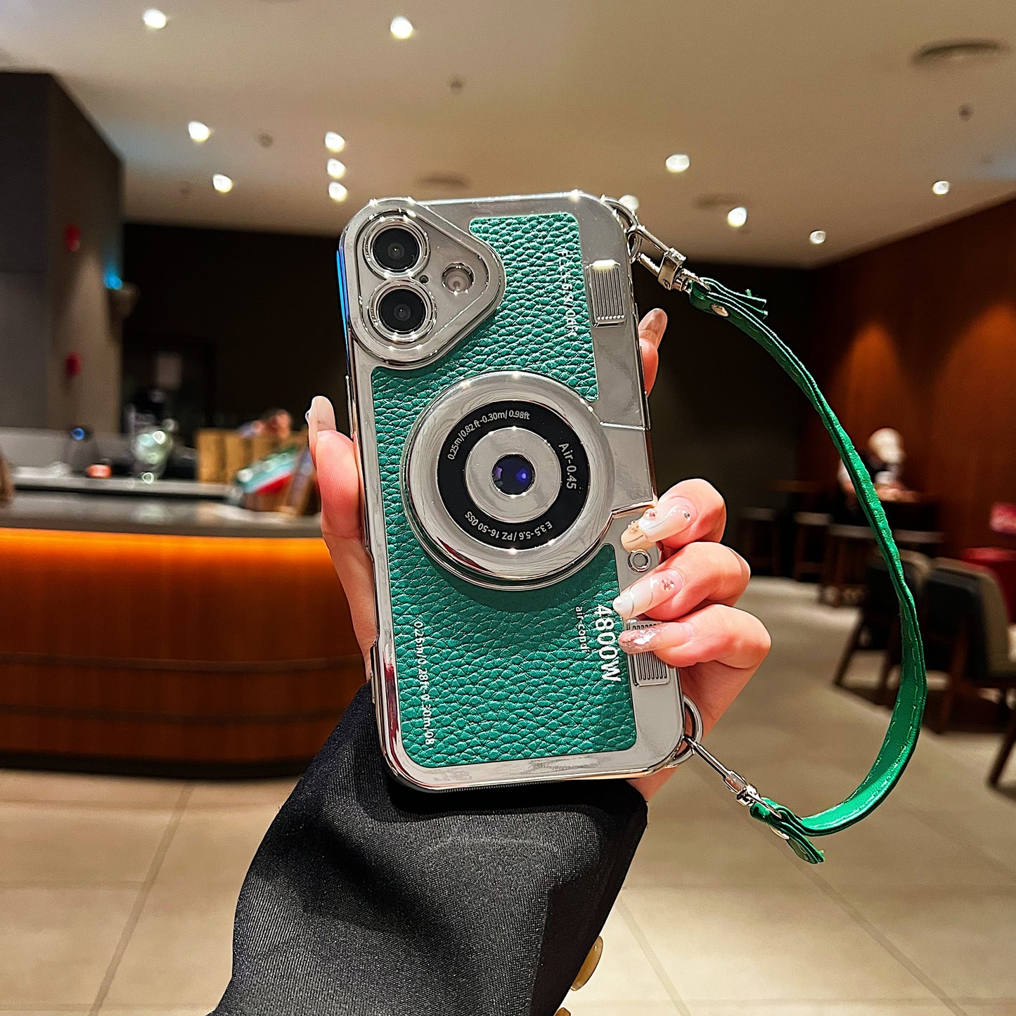 LuxuryKase LK106 3D Japan Korean Leather Pattern Protective Case With Hand Strap Case Cover for iPhone Series