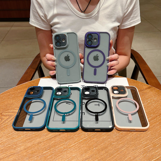 LuxuryKase Magnetic Clear Shockproof Case | MagSafe Compatible | Transparent Hard Back Cover with Full Camera Protection | Anti-Yellowing For iPhone Series