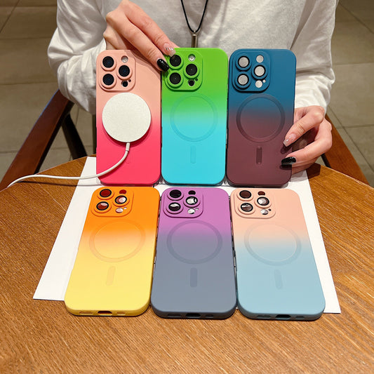 LuxuryKase Gradient Compatible Case for iPhone 16 Pro | Soft Silicone Shockproof Cover with Camera Protection | Slim Lightweight Design | Smooth Touch & Durable