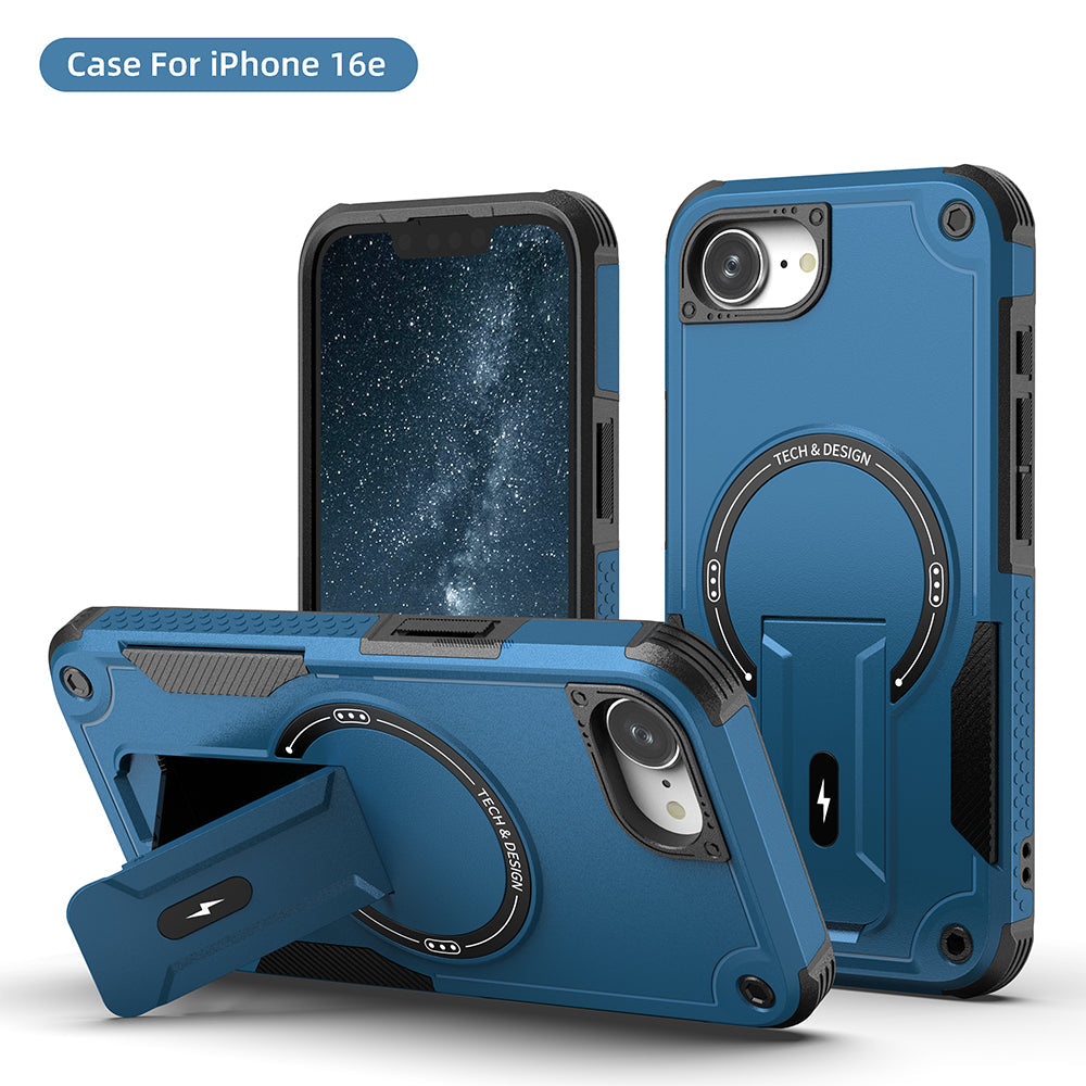 US LITE Back Cover with Portable Kickstand | Mag-Safe Compatible Magnetic Case | Shockproof Military Grade Protection | Rugged Armor Design Phone Cover For iPhone & Samsung Series