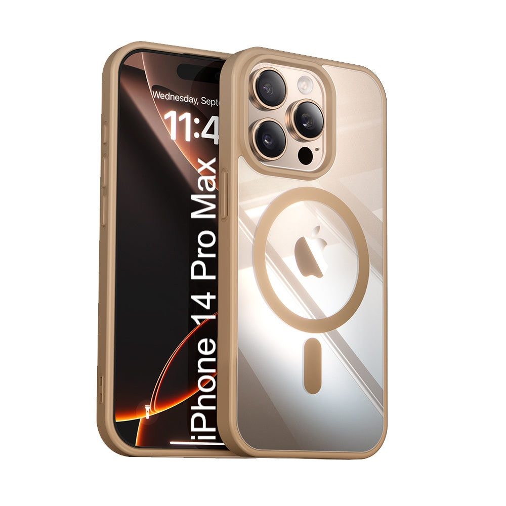 LuxuryKase Mag-Safe Compatible Transparent Back Case with Shockproof Bumper | Raised Camera Protection | Slim Fit Design | Wireless Charging Support For iPhone & Samsung Series