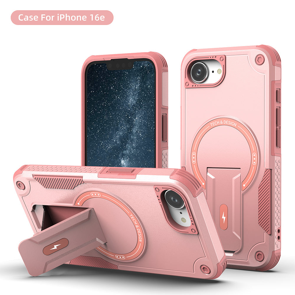 US LITE Back Cover with Portable Kickstand | Mag-Safe Compatible Magnetic Case | Shockproof Military Grade Protection | Rugged Armor Design Phone Cover For iPhone & Samsung Series