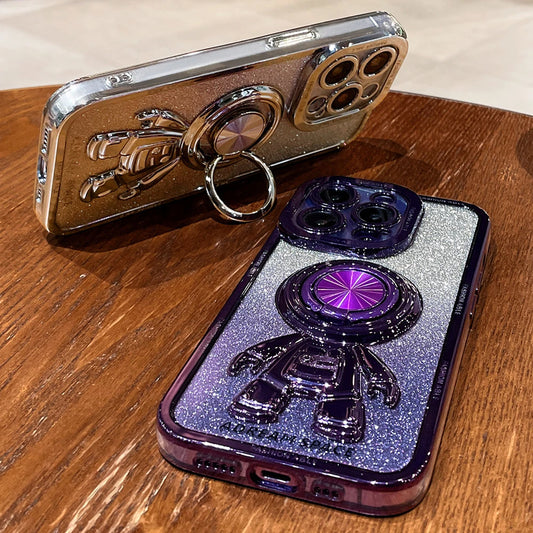 LuxuryKase LK135 Plating bling Astronaut Folding Stand Case For iPhone