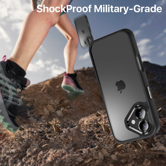 LuxuryKase Shockproof Transparent Back Cover Case | Anti-Scratch Hard PC Back | Soft TPU Bumper | Camera Protection | Slim Fit Design Case For iPhone 16 & 16 Plus