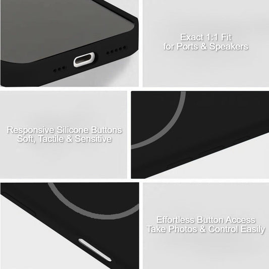 LuxuryKase Silicone Magnetic Case with Soft Microfiber Lining | Mag-Safe Support | Shockproof Protective Cover | Precise Cutouts | Slim Fit Design For iPhone 16 & 16 Plus