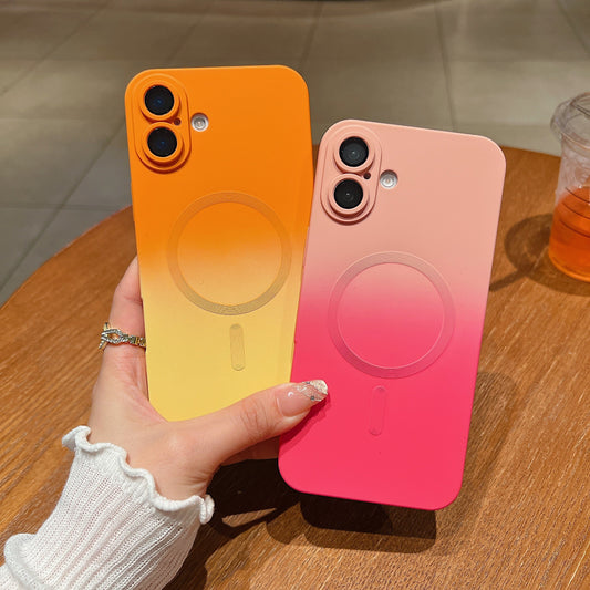 LuxuryKase Gradient Compatible Case for iPhone 16 Plus | Soft Silicone Shockproof Cover with Camera Protection | Slim Lightweight Design | Smooth Touch & Durable