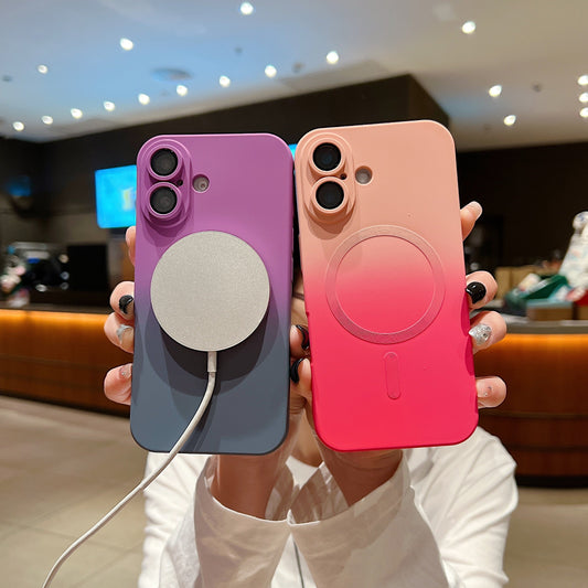 LuxuryKase Gradient Compatible Case for iPhone 16 | Soft Silicone Shockproof Cover with Camera Protection | Slim Lightweight Design | Smooth Touch & Durable