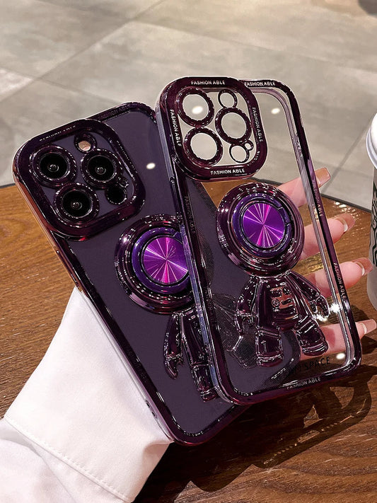 LuxuryKase LK147 Transparent Astronaut Folding Stand Case For iPhone