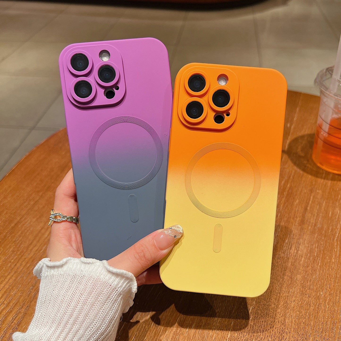 LuxuryKase Gradient Compatible Case for iPhone 16 Pro Max | Soft Silicone Shockproof Cover with Camera Protection | Slim Lightweight Design | Smooth Touch & Durable
