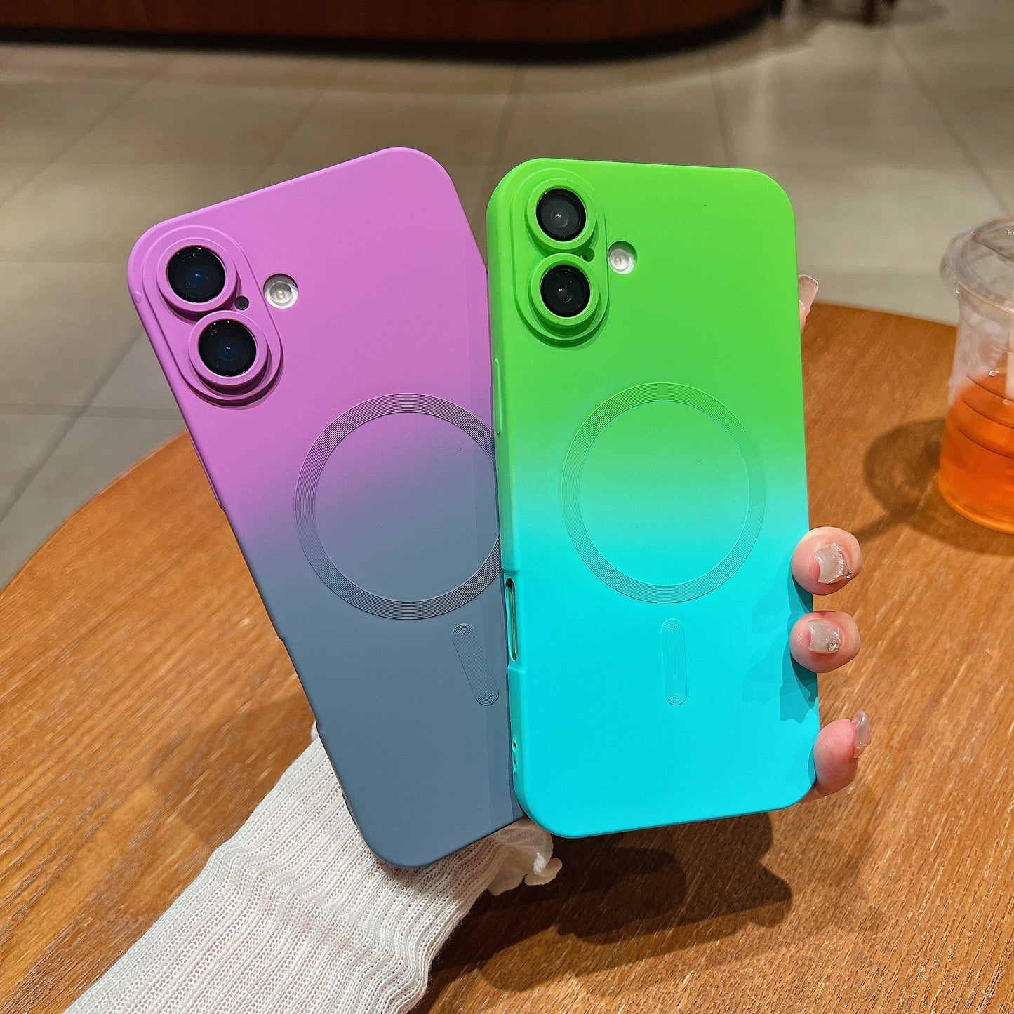 LuxuryKase Gradient Compatible Case for iPhone 16 Plus | Soft Silicone Shockproof Cover with Camera Protection | Slim Lightweight Design | Smooth Touch & Durable