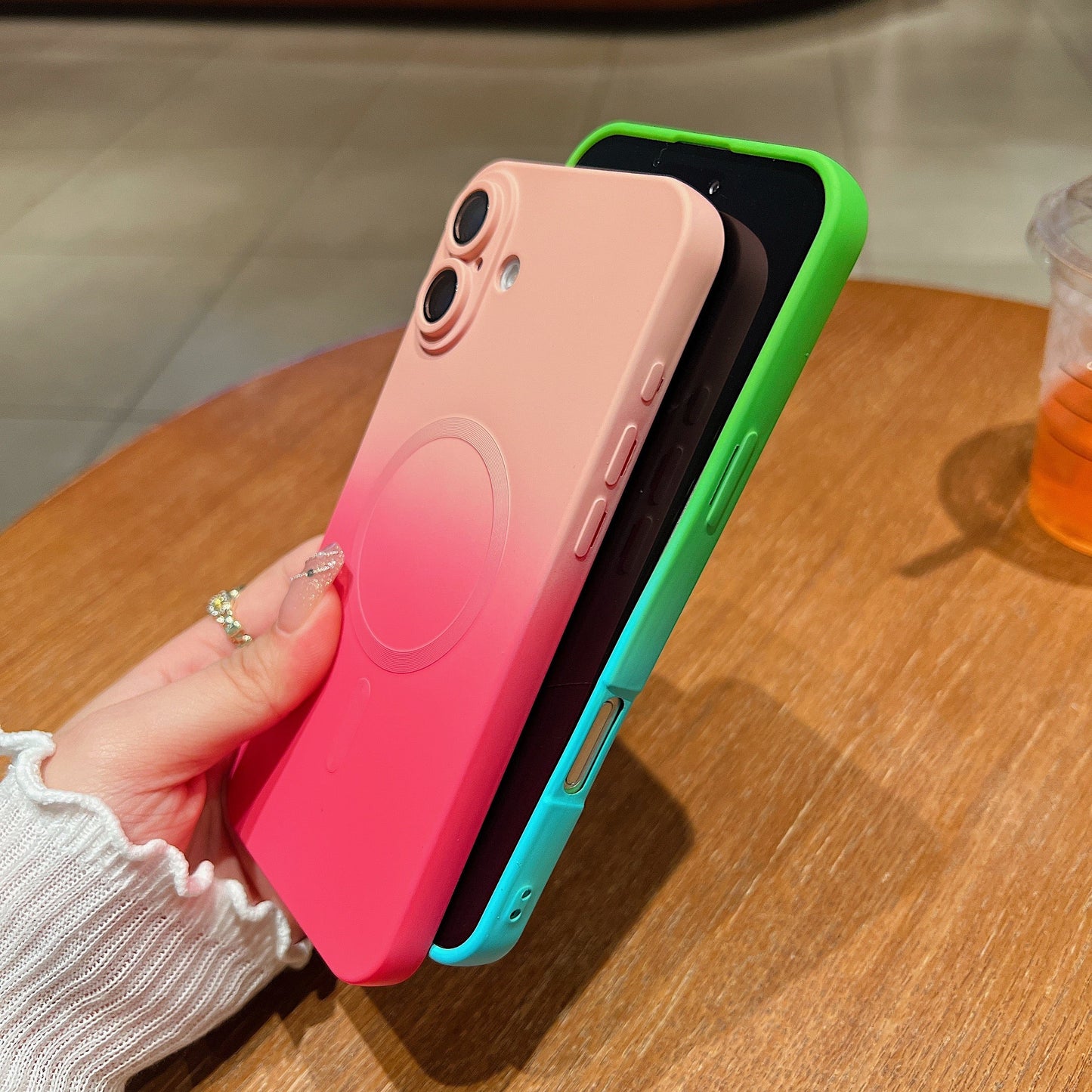 LuxuryKase Gradient Compatible Case for iPhone 16 Plus | Soft Silicone Shockproof Cover with Camera Protection | Slim Lightweight Design | Smooth Touch & Durable