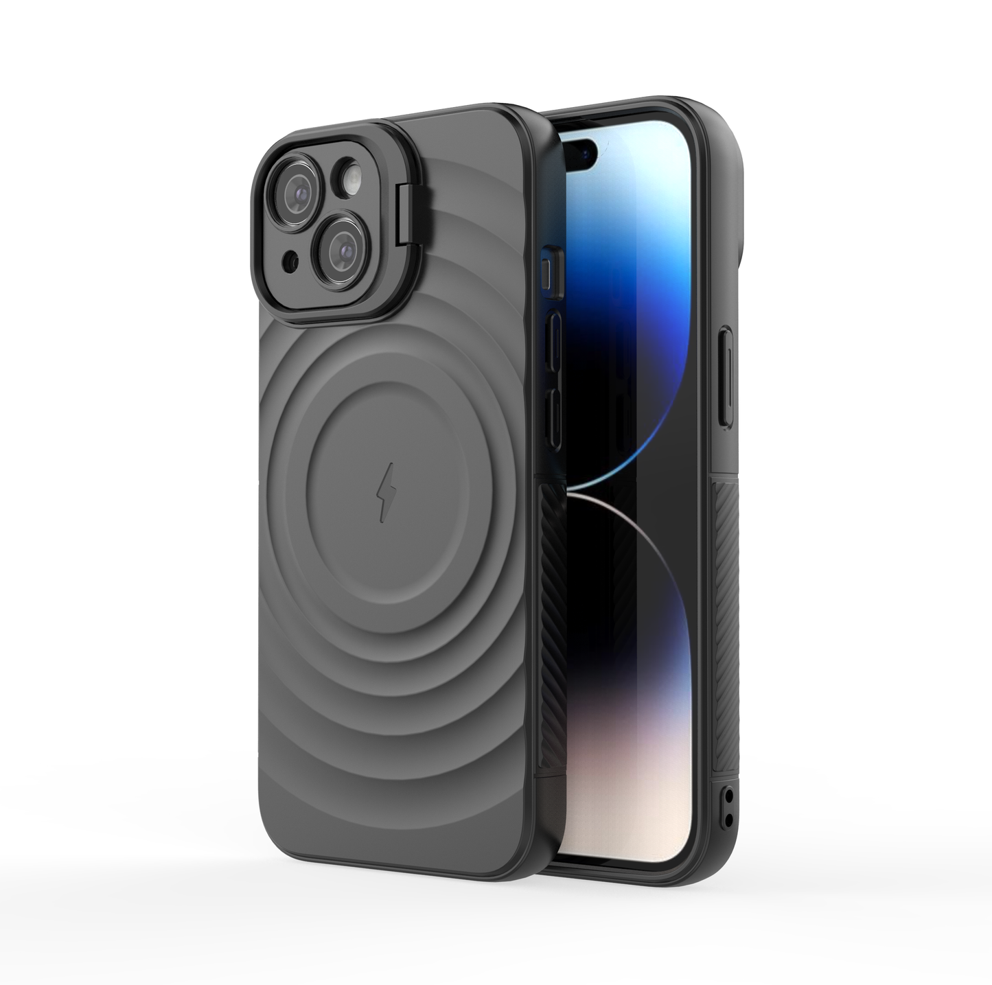 LuxuryKase Shockproof Case with Ripple Pattern | Rugged Protective Cover & Wireless Charging Case for iPhone & Samsung Series