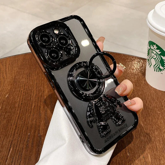 LuxuryKase LK147 Transparent Astronaut Folding Stand Case For iPhone