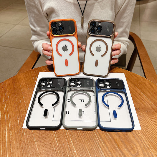 LuxuryKase Magnetic Clear Case | Mag-Safe Compatible | Slim Protective Cover | Shockproof Bumper | Anti Yellow Transparent Back | Camera Guard Design For iPhone