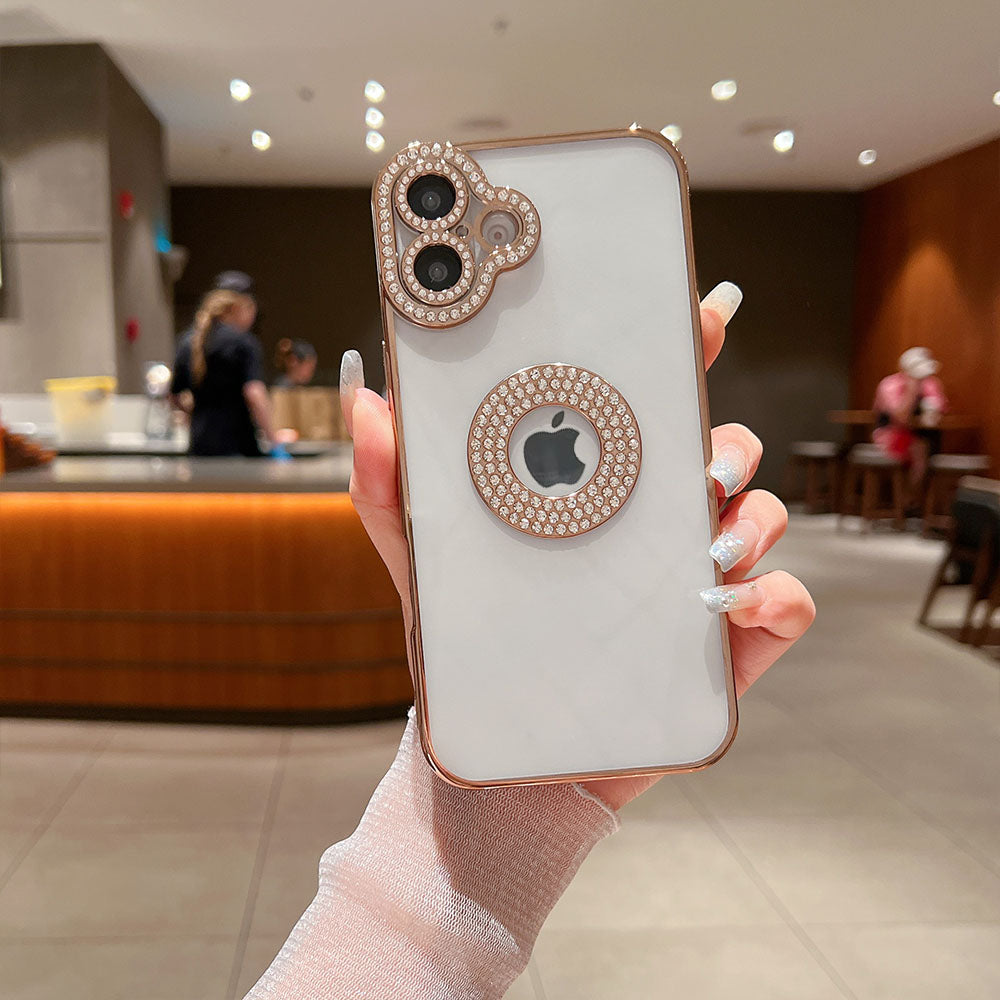 LuxuryKase Logo Hole, Bling Rhinestone, Glitter Diamond, Soft Case Cover For Iphone