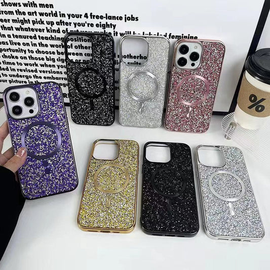 LuxuryKase LK133 Shining Star Flash Diamond Magnetic Mag-Safe Case for iPhone