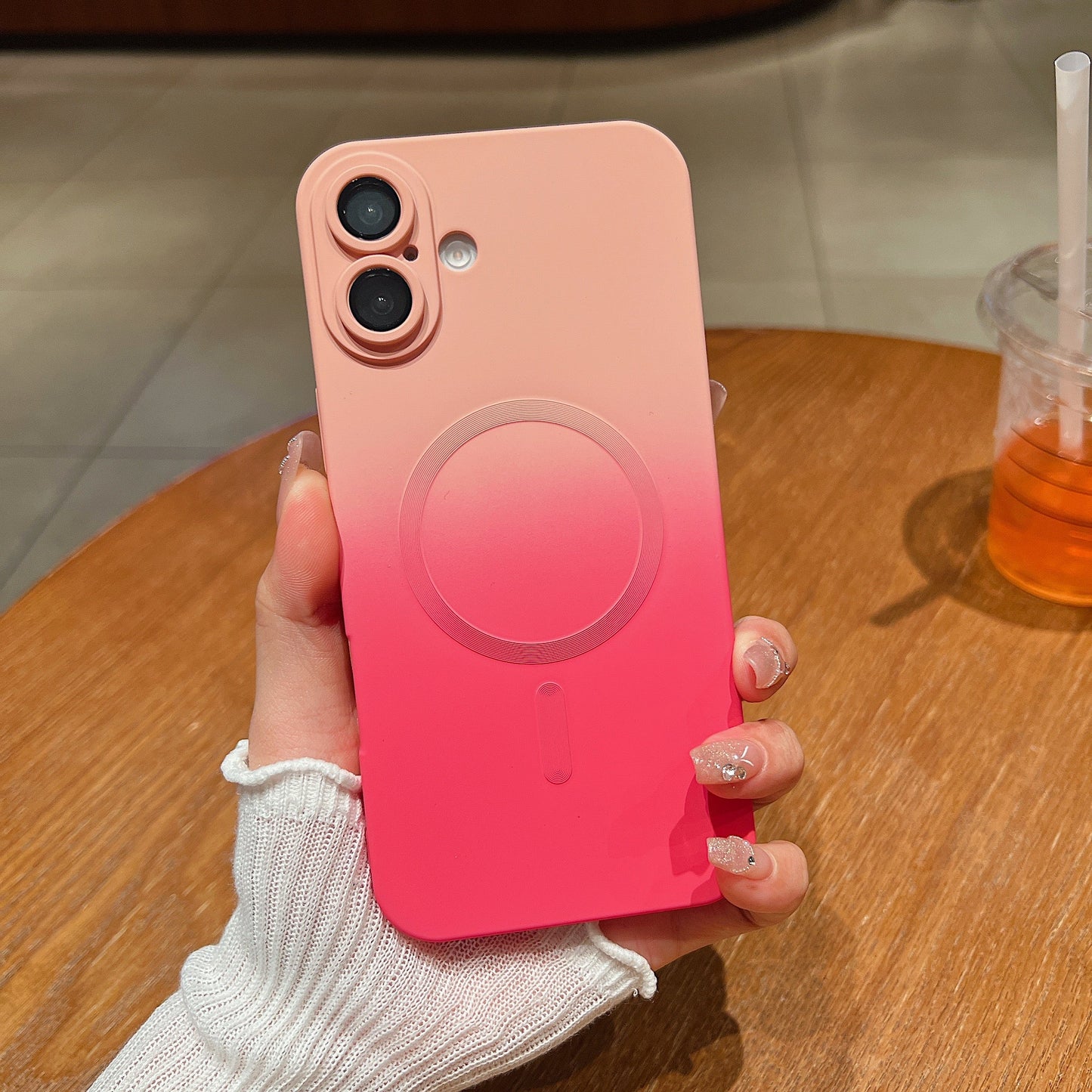 LuxuryKase Gradient Compatible Case for iPhone 16 Plus | Soft Silicone Shockproof Cover with Camera Protection | Slim Lightweight Design | Smooth Touch & Durable