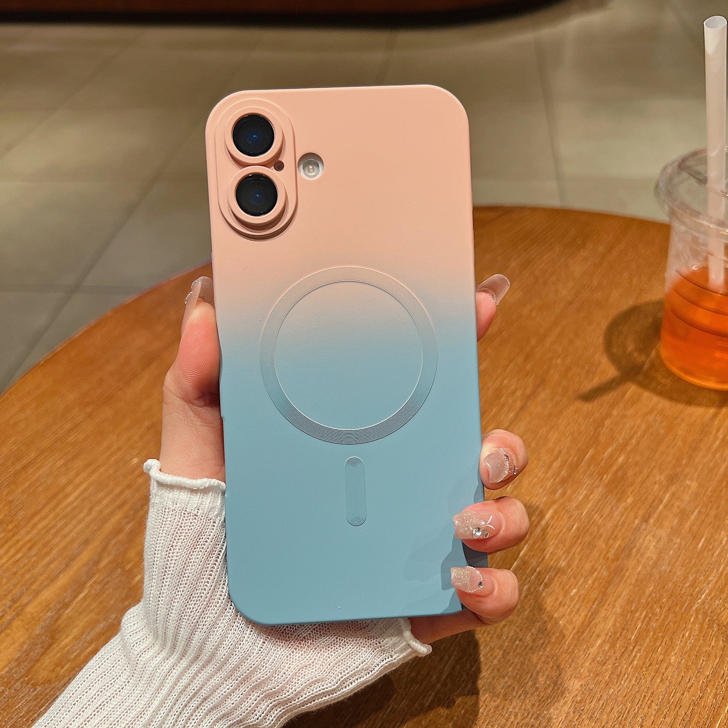 LuxuryKase Gradient Compatible Case for iPhone 16 Plus | Soft Silicone Shockproof Cover with Camera Protection | Slim Lightweight Design | Smooth Touch & Durable