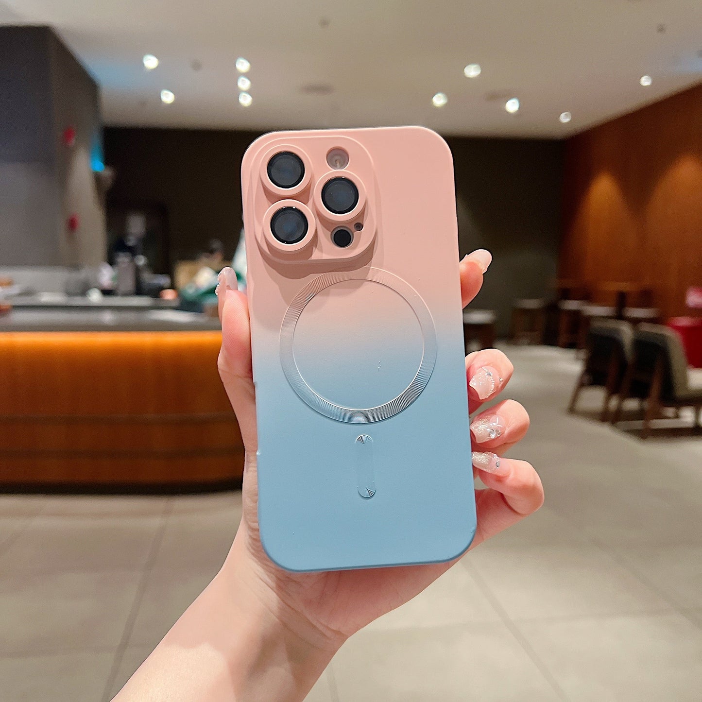 LuxuryKase Gradient Compatible Case for iPhone 16 Pro | Soft Silicone Shockproof Cover with Camera Protection | Slim Lightweight Design | Smooth Touch & Durable