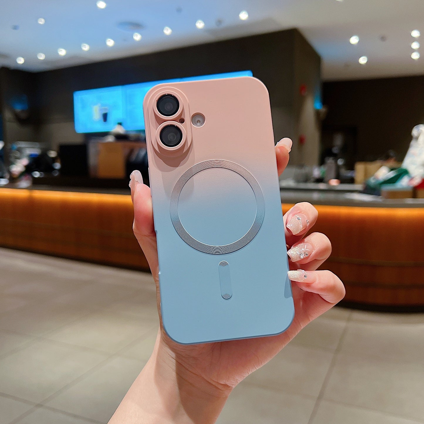 LuxuryKase Gradient Compatible Case for iPhone 16 | Soft Silicone Shockproof Cover with Camera Protection | Slim Lightweight Design | Smooth Touch & Durable