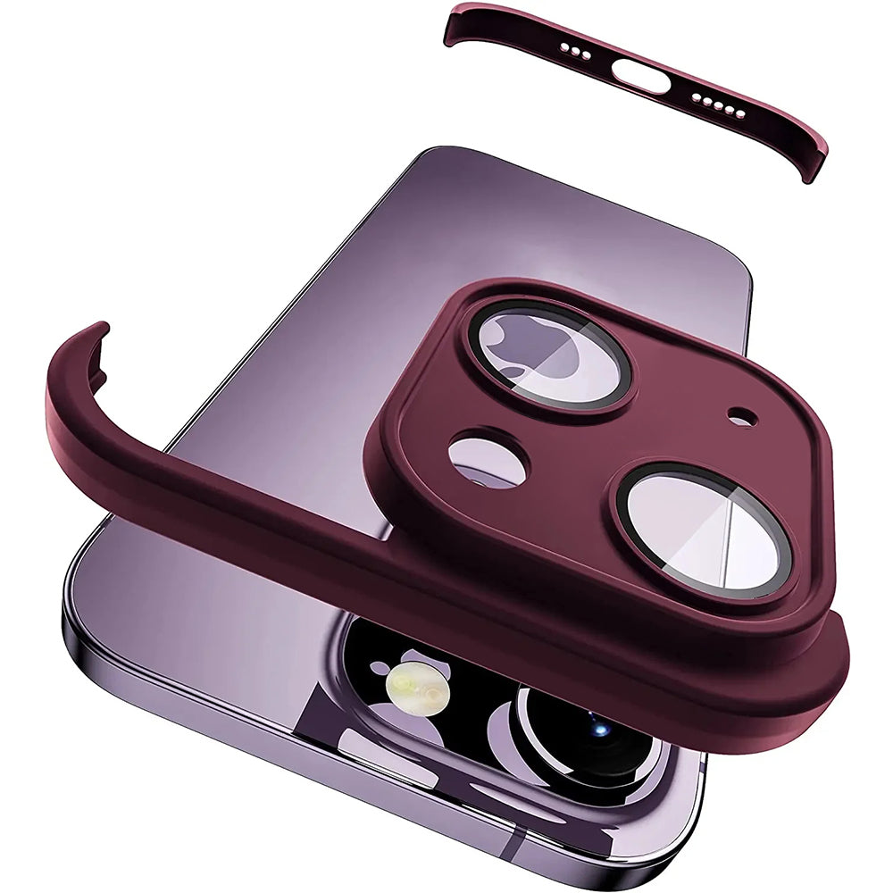 LuxuryKase Frameless TPU Bumper with Glass Lens Protector Case for Iphone