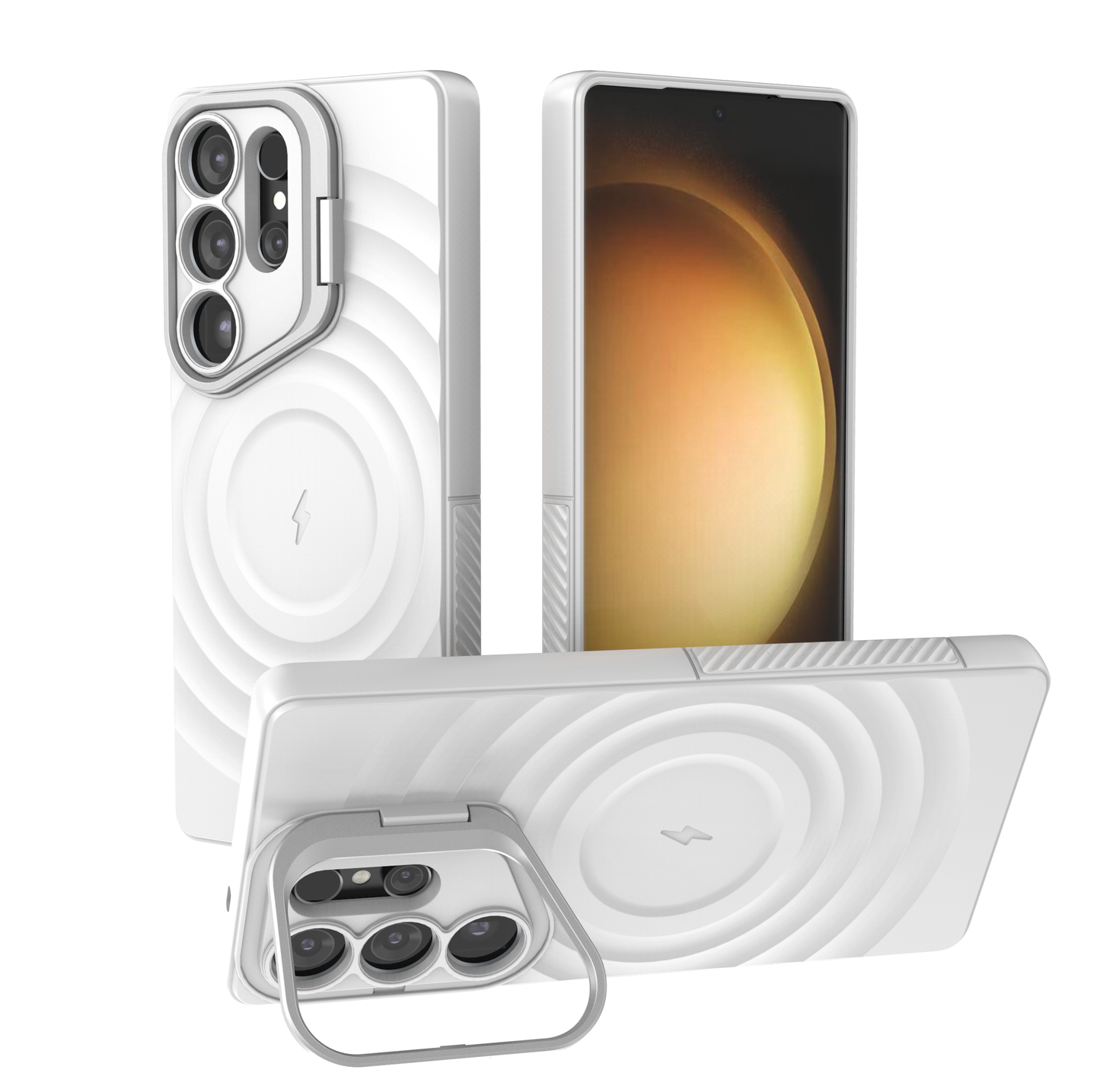 LuxuryKase Shockproof Case with Ripple Pattern | Inner Velvet Fabric Lining | Protective Cover & Wireless Charging Case for iPhone & Samsung Series