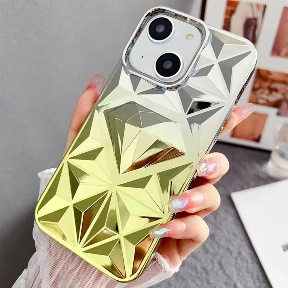 LuxuryKase LK136 Anti Yellowing Electroplated Diamond Gradient Pattern Case For iPhone