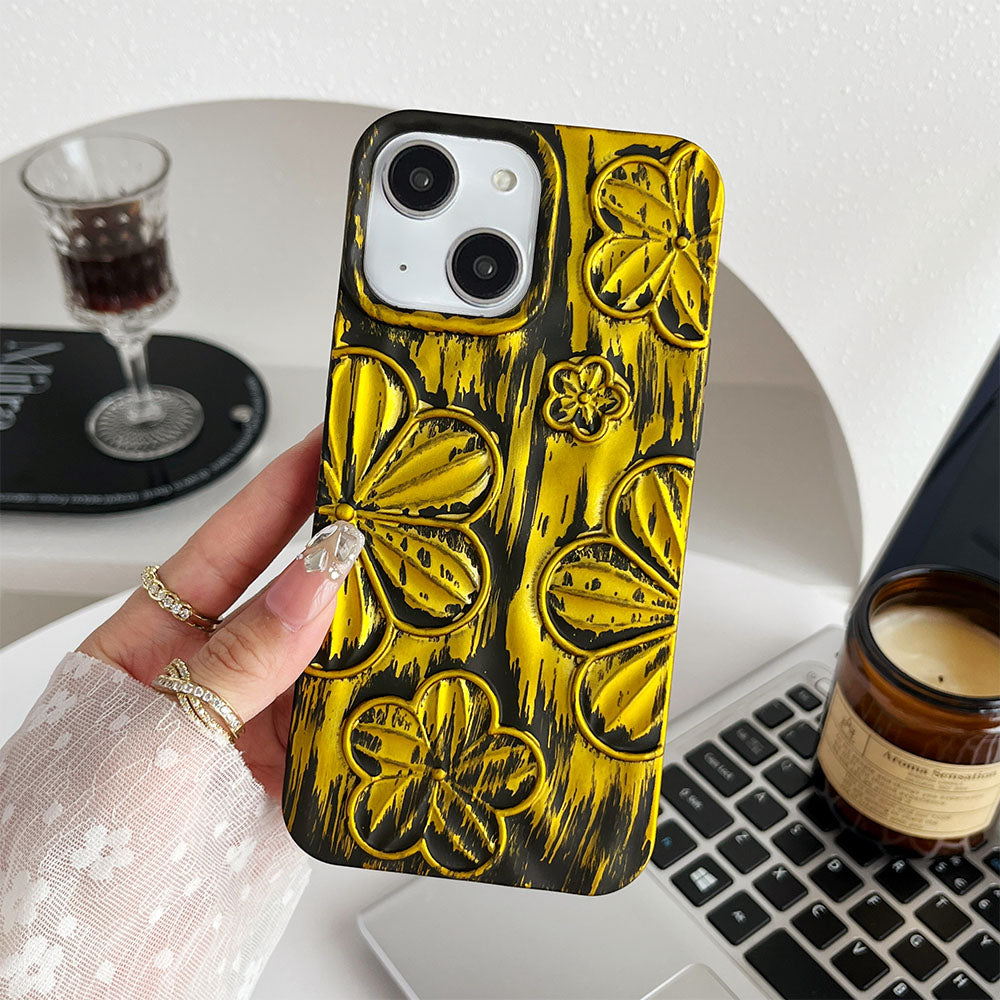 LuxuryKase LK138 Double Shaded 3D Flower Print Case For iPhone