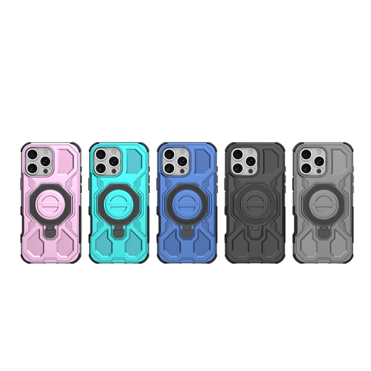 LuxuryKase Armour Ring Stand Case | 360Β° Rotating Kickstand | Heavy Duty Protection | Rugged Hybrid TPU+PC Design | Camera Protection | MagSafe Compatible For iPhone & Samsung Series