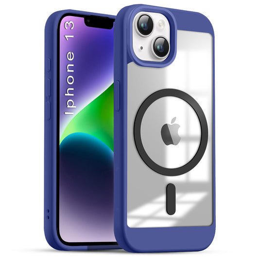US LITE Shockproof Mag-Safe Transparent Clear Hard Back Cover Case with Soft Edge | Camera Protection & Wireless Charging Support for iPhone Series