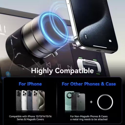 US LITE Suction Cup Magnetic Phone Stand for Desk and Car | Adjustable Multi-Angle Mount with Vacuum Adsorption | Foldable Design | Includes Accessories