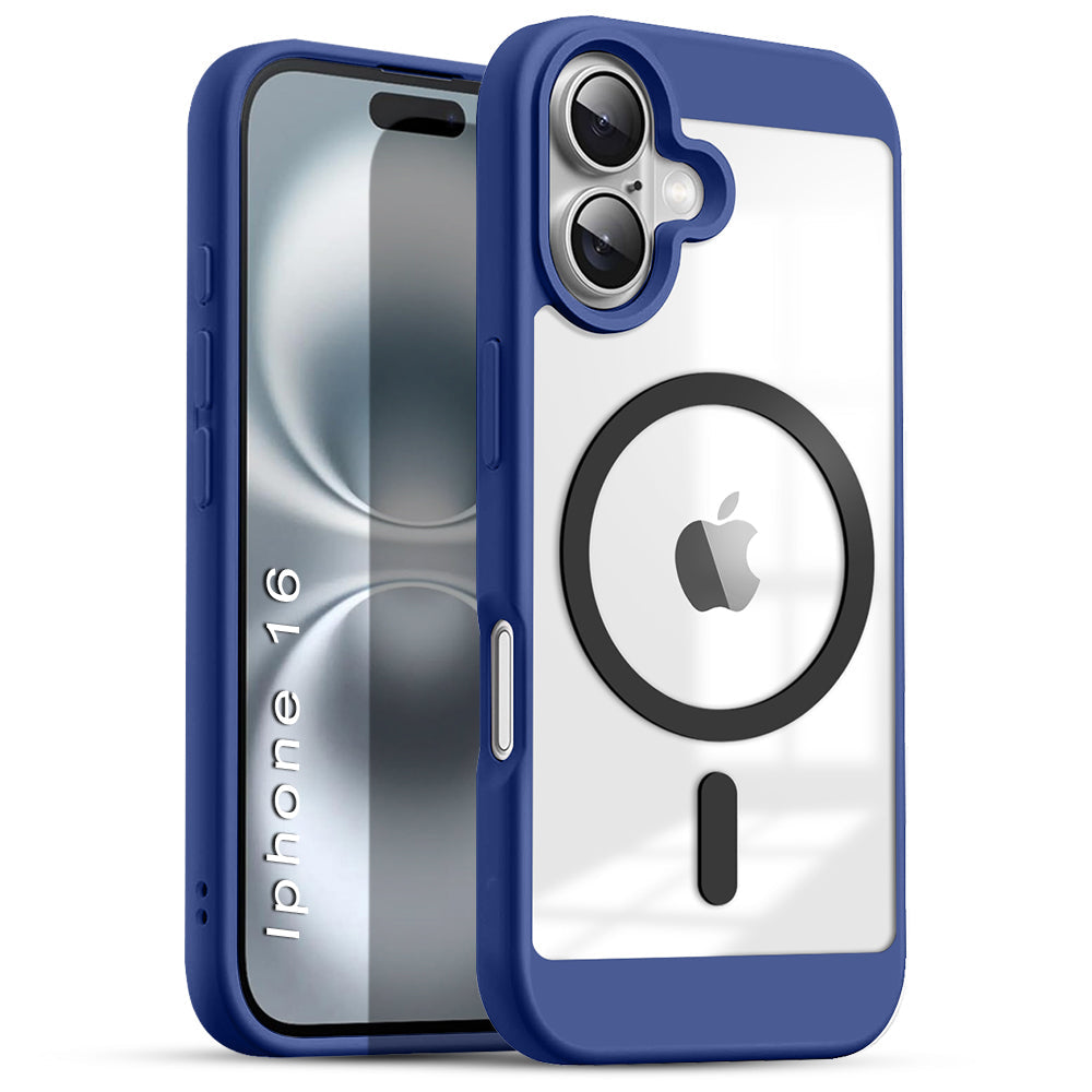 US LITE Shockproof Mag-Safe Transparent Clear Hard Back Cover Case with Soft Edge | Camera Protection & Wireless Charging Support for iPhone Series
