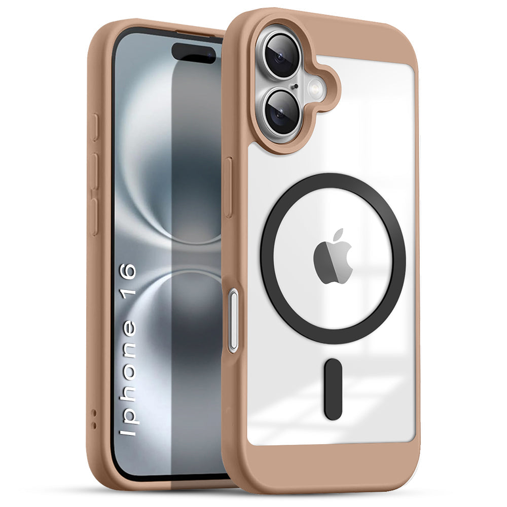 US LITE Shockproof Mag-Safe Transparent Clear Hard Back Cover Case with Soft Edge | Camera Protection & Wireless Charging Support for iPhone Series