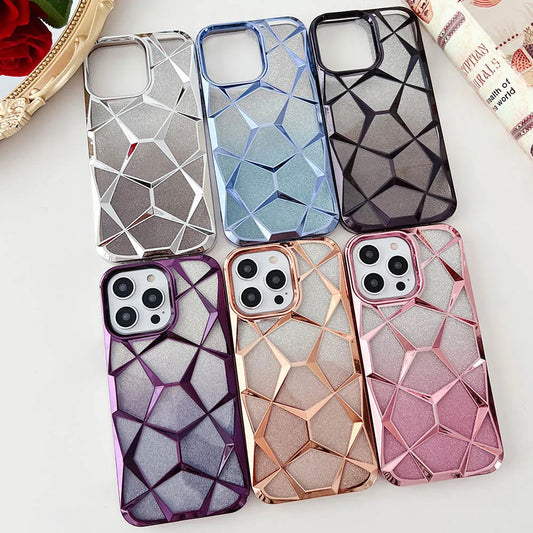 LuxuryKase LK079 Geometric Shape Diamond Mesh Pattern Case Cover for iPhone
