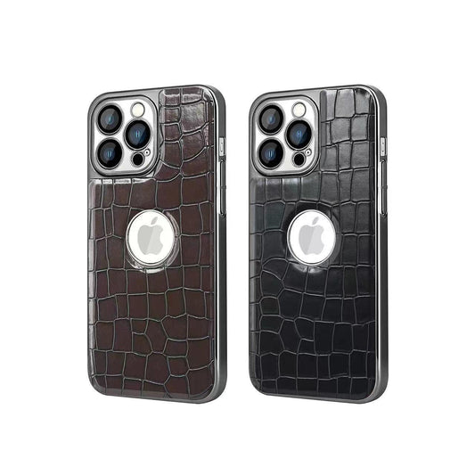 LuxuryKase LK104 Crocodile Grain Leather Camera Lens Protective Case for iPhone