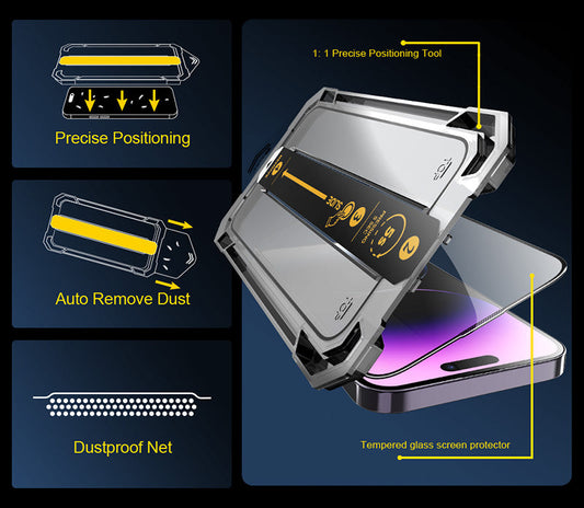 LuxuryKase Magic Box Screen Protector Easy Applicator Install Kit Tempered Glass Screen Protector For Iphone