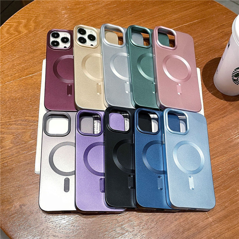 LuxuryKase LK101 Matte CD Print Magnetic Wireless Charging Mag-Safe Ca